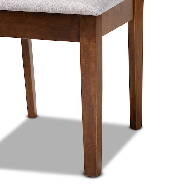 Baxton Studio Nicolette Modern and Contemporary Grey Fabric and Walnut Brown Finished Wood 2-PC Dining Chair Set - 176-11387-ZORO