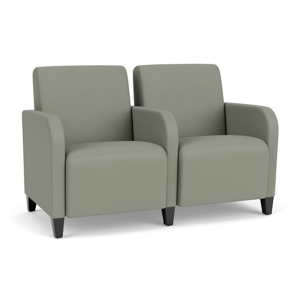 Lesro Siena Lounge Reception 2 Seat Tandem Seating, Black, OH Eucalyptus Upholstery - SN2103