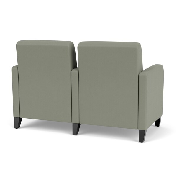 Lesro Siena Lounge Reception 2 Seat Tandem Seating, Black, OH Eucalyptus Upholstery - SN2103
