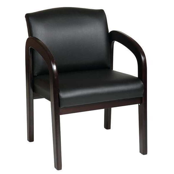 Office Star Collection: WD Visitors Chair, Black Seat, Black Back, 23" W 25-1/2" L 33-1/2" H, Fixed, Fabric Seat - WD388-U6