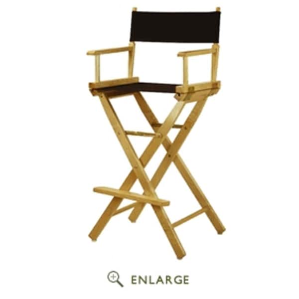 Casual Home 230-00-021-15 30 in. Directors Chair Natural Frame with Black Canvas - 230-00/021-15