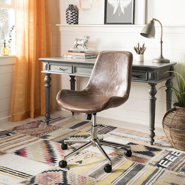 Safavieh Fletcher Swivel Office Chair Brown & Chrome - OCH7501A