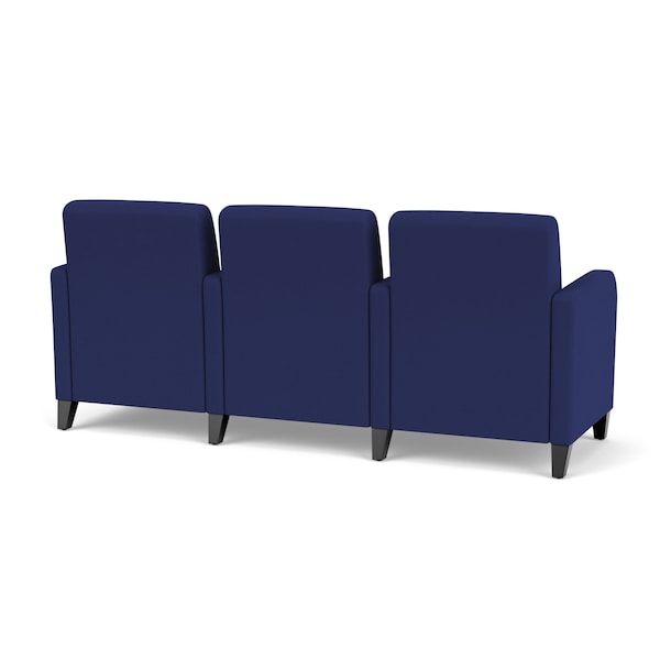 Lesro Siena Lounge Reception 3 Seat Tandem Seating, Black, OH Cobalt Upholstery - SN3103