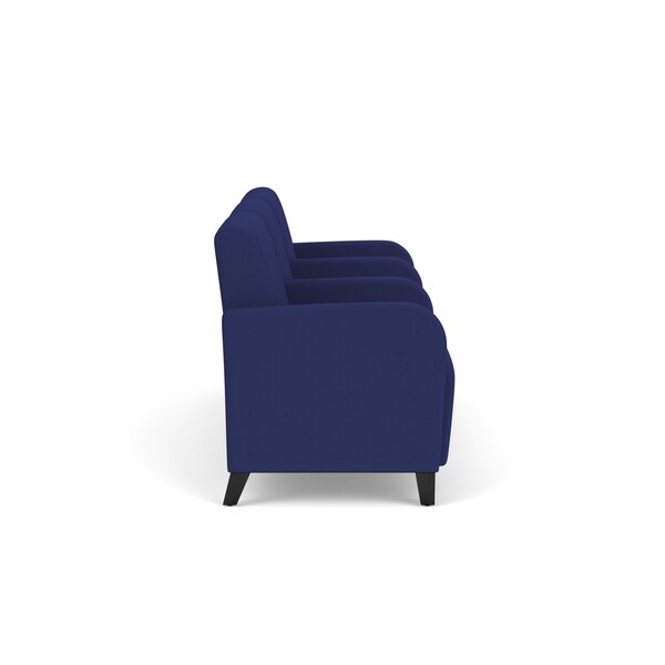 Lesro Siena Lounge Reception 3 Seat Tandem Seating, Black, OH Cobalt Upholstery - SN3103
