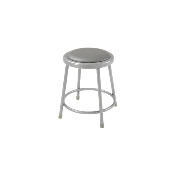 National Public Seating Interion 18H Steel Work Stool with Vinyl Seat  Backless  Gray  Pack of 2 - INT-6418/2
