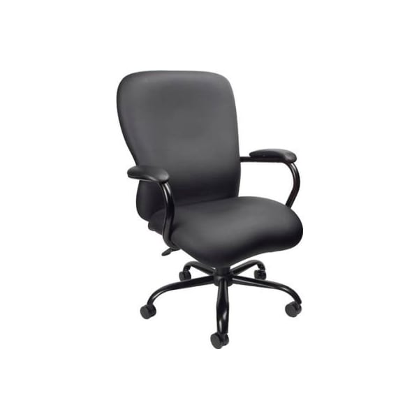 Boss Office Products Boss Big and Tall Executive Chair with Arms - Vinyl - High Back - Black - B990-CP