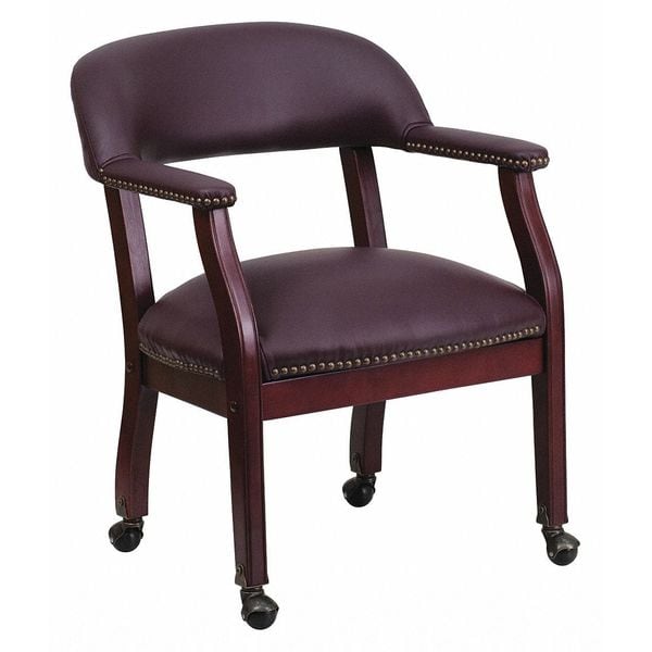 Flash Furniture Traditional Luxurious Conference Chair, 24 in W 27" L 31-1/2" H, Upholstered Straight, Leather Seat - B-Z100-LF19-LEA-GG