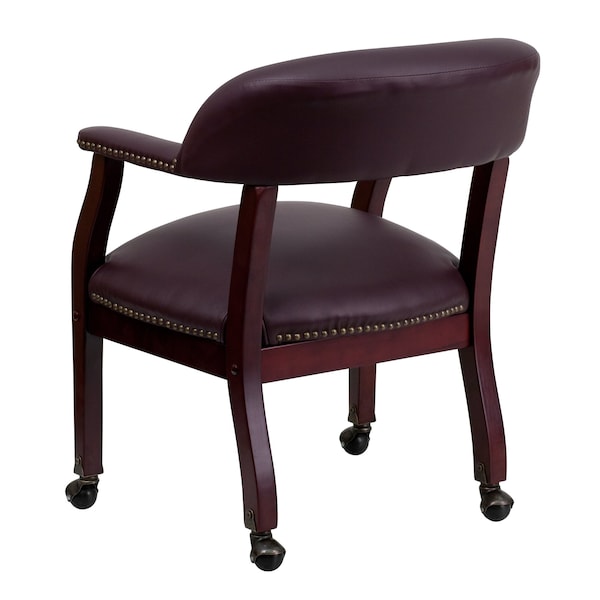 Flash Furniture Traditional Luxurious Conference Chair, 24 in W 27" L 31-1/2" H, Upholstered Straight, Leather Seat - B-Z100-LF19-LEA-GG