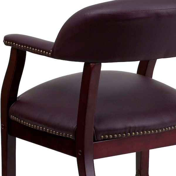 Flash Furniture Traditional Luxurious Conference Chair, 24 in W 27" L 31-1/2" H, Upholstered Straight, Leather Seat - B-Z100-LF19-LEA-GG