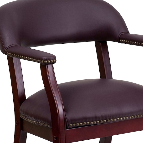 Flash Furniture Traditional Luxurious Conference Chair, 24 in W 27" L 31-1/2" H, Upholstered Straight, Leather Seat - B-Z100-LF19-LEA-GG