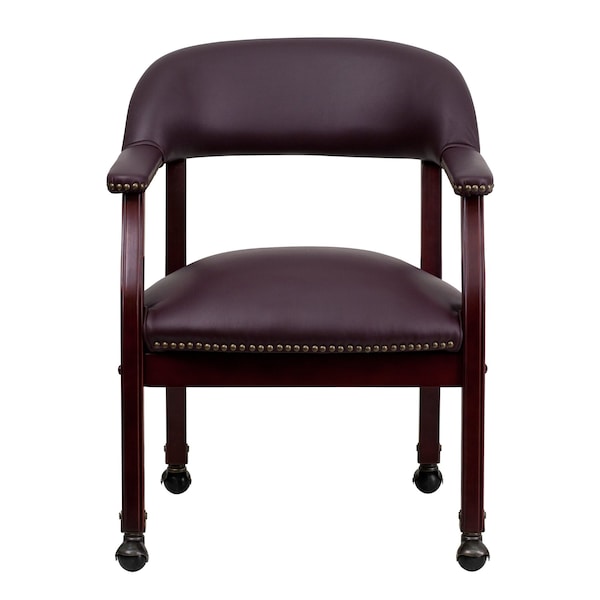 Flash Furniture Traditional Luxurious Conference Chair, 24 in W 27" L 31-1/2" H, Upholstered Straight, Leather Seat - B-Z100-LF19-LEA-GG