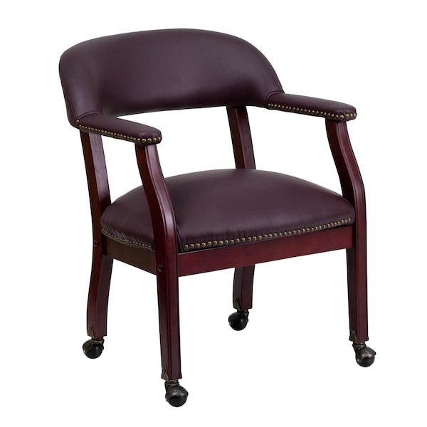 Flash Furniture Traditional Luxurious Conference Chair, 24 in W 27" L 31-1/2" H, Upholstered Straight, Leather Seat - B-Z100-LF19-LEA-GG
