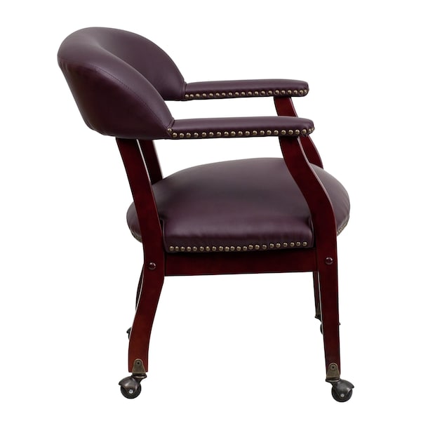 Flash Furniture Traditional Luxurious Conference Chair, 24 in W 27" L 31-1/2" H, Upholstered Straight, Leather Seat - B-Z100-LF19-LEA-GG