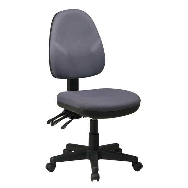 Office Star Desk Chair, Fabric, Gray, 15 to 20" Seat Ht - 36420-226