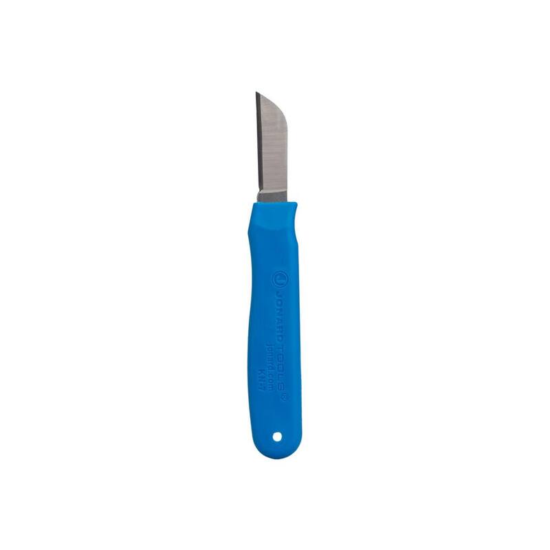 JONARD TOOLS Ergonomic Cable Splicing Knife with Thermoplastic Rubber Handle, Blue, 2-IN Blade - KN-7