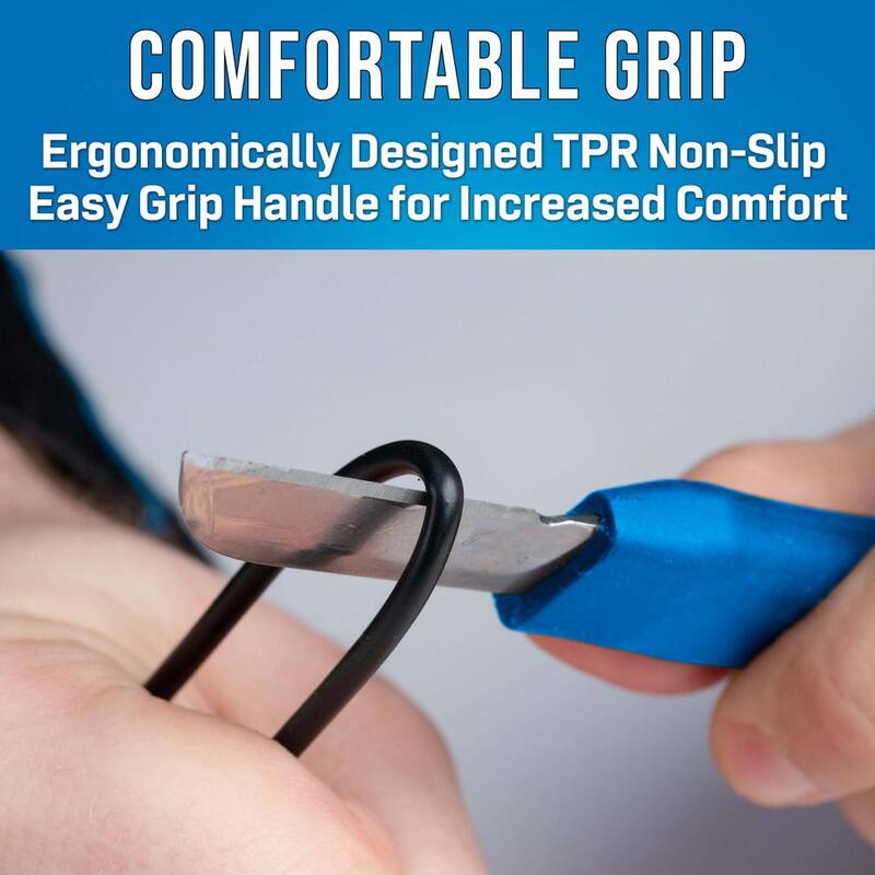JONARD TOOLS Ergonomic Cable Splicing Knife with Thermoplastic Rubber Handle, Blue, 2-IN Blade - KN-7
