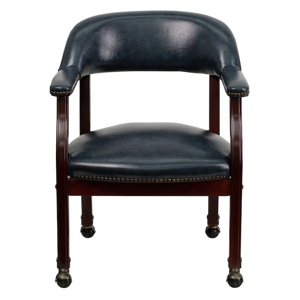 Flash Furniture Traditional Luxurious Conference Chair, 24 in W 27" L 31-1/2" H, Upholstered Straight, Vinyl Seat - B-Z100-NAVY-GG