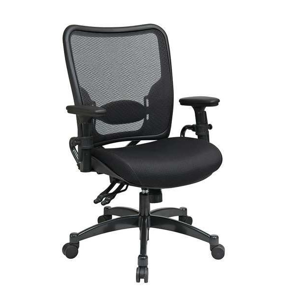 Office Star Managerial Chair Managers Chair, Adjustable Arms, 18-1/4" to 22-1/2" Height, Mesh, Black - 6806