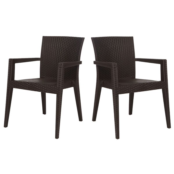 Rainbow Outdoor Montana Set of 2 Stackable Armchair-Brown - RBO-MONTANA-BRW-AC-SET2