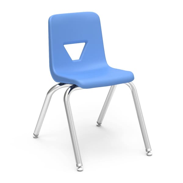 Virco 2000 Series 16" Classroom Chair, 3rd - 4th Grade with Nylon Glides - Sky Blue Seat - 2016