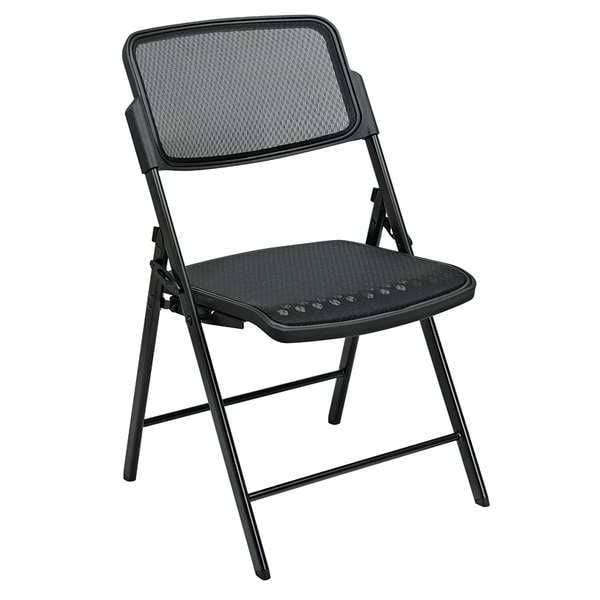 Office Star Folding Chair, Black, PK2 - 81308