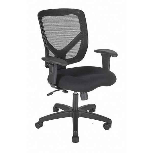 Shopsol Task Chair Office Chair, Mesh Adjustable Back, Adjustable Arms, 18" to 21-3/4" Height, Mesh, Black - 1010461