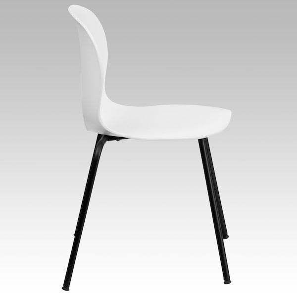 Flash Furniture Stack Chair, Plastic, 770 lb. Capacity, Wht - RUT-NC258-WHITE-GG