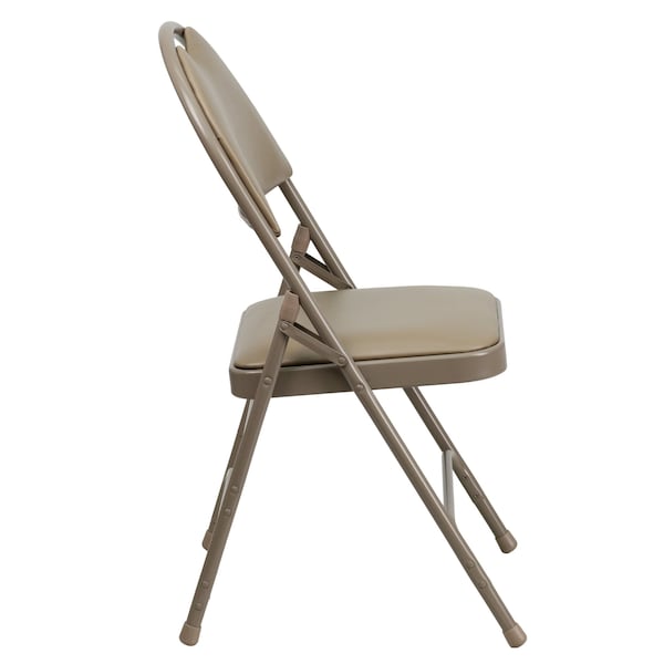 Flash Furniture Beige Vinyl Folding Chair - 2-HA-MC705AV-3-BGE-GG