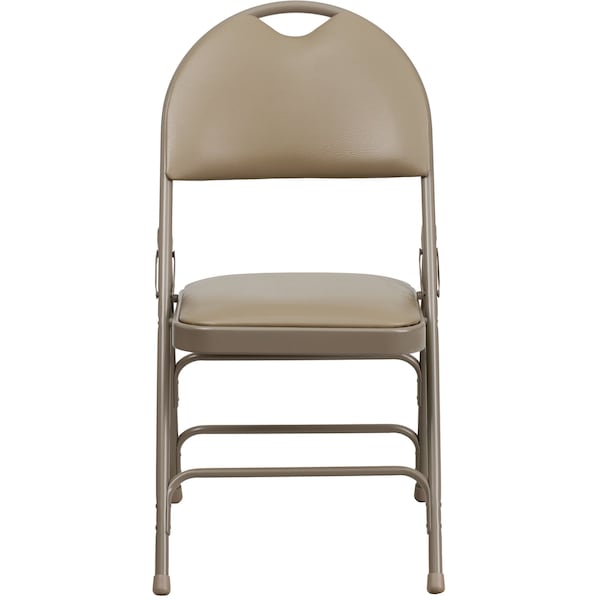 Flash Furniture Beige Vinyl Folding Chair - 2-HA-MC705AV-3-BGE-GG