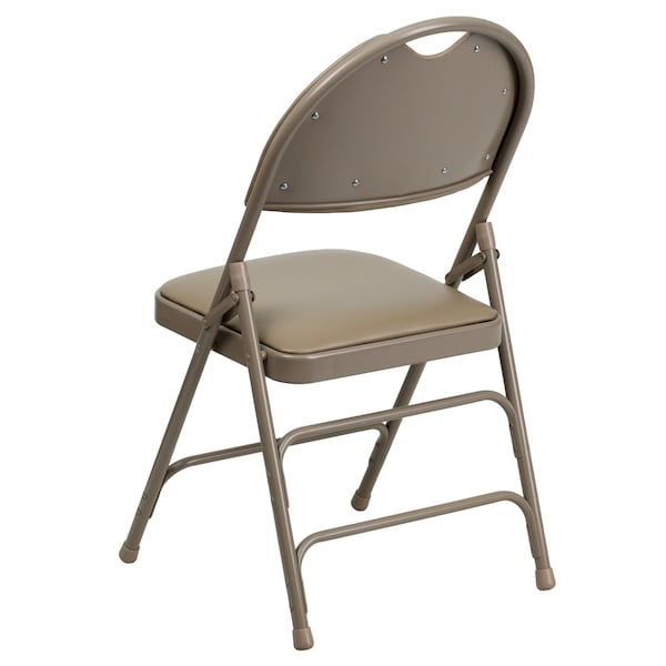 Flash Furniture Beige Vinyl Folding Chair - 2-HA-MC705AV-3-BGE-GG