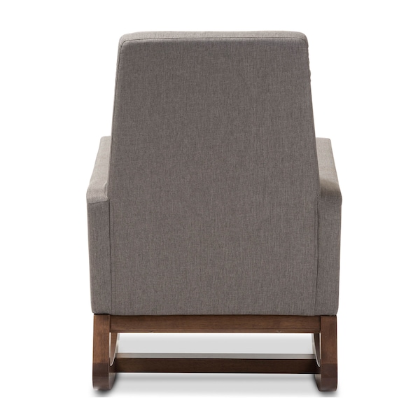 Baxton Studio Yashiya Mid-century Grey Upholstered Rocking Chair - 123-6817