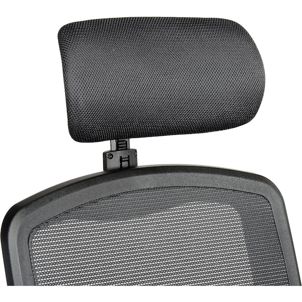 Global Industrial Multifunction Office Chair With Adjustable Headrest, Mesh Back, Fabric Upholstered Seat - 248623H