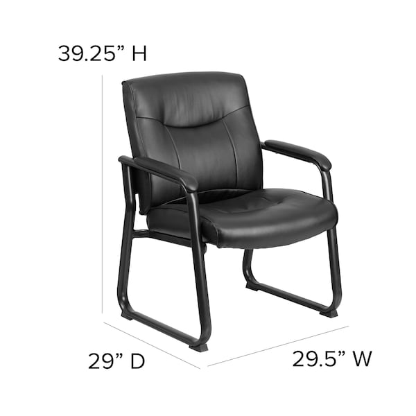 Flash Furniture Hercules Executive Side Reception Chair, Black Back, 29-1/2 in W 29" L 39-1/4" H, Padded - GO-2136-GG