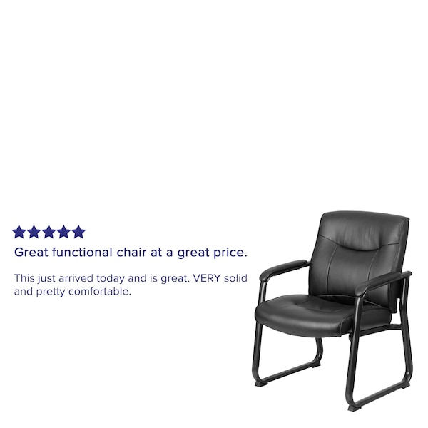 Flash Furniture Hercules Executive Side Reception Chair, Black Back, 29-1/2 in W 29" L 39-1/4" H, Padded - GO-2136-GG