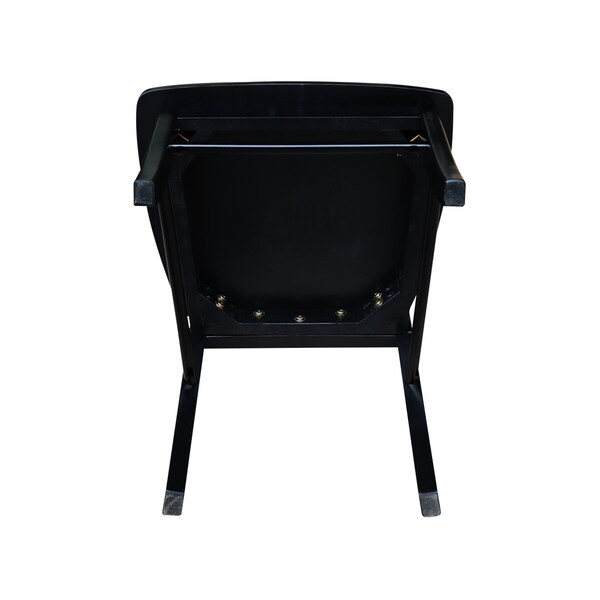 International Concepts Set of 2 X-Back Chairs with Solid Wood Seats, Black Seat, Wood Back, 18.9 in W 22.2 in L 36.9 in H - C46-613P