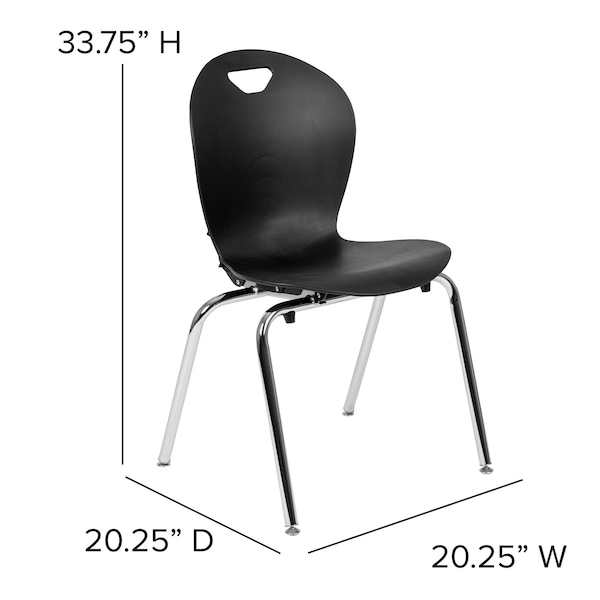 Flash Furniture Advantage Titan Black Student Stack School Chair, 18" - ADV-TITAN-18BLK