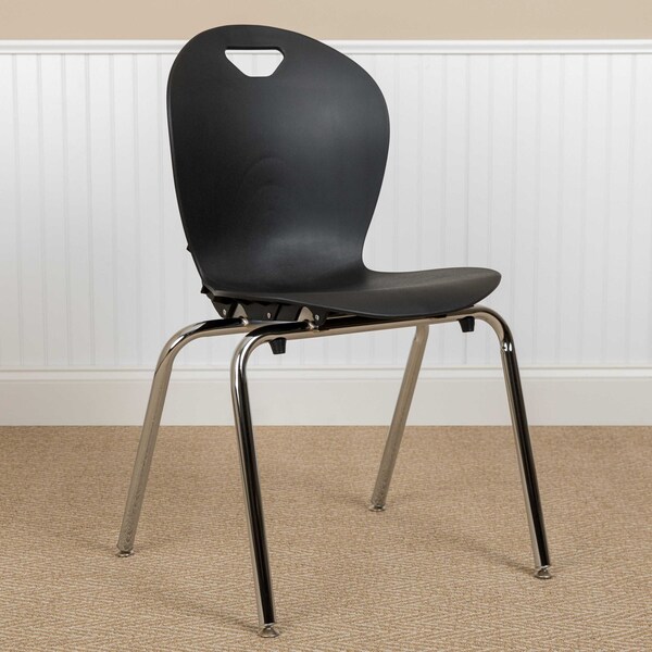 Flash Furniture Advantage Titan Black Student Stack School Chair, 18" - ADV-TITAN-18BLK