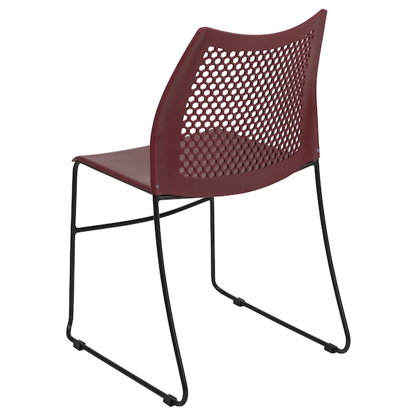 Flash Furniture Burgundy Plastic Stack Chair, PK5 - 5-RUT-498A-BY-GG