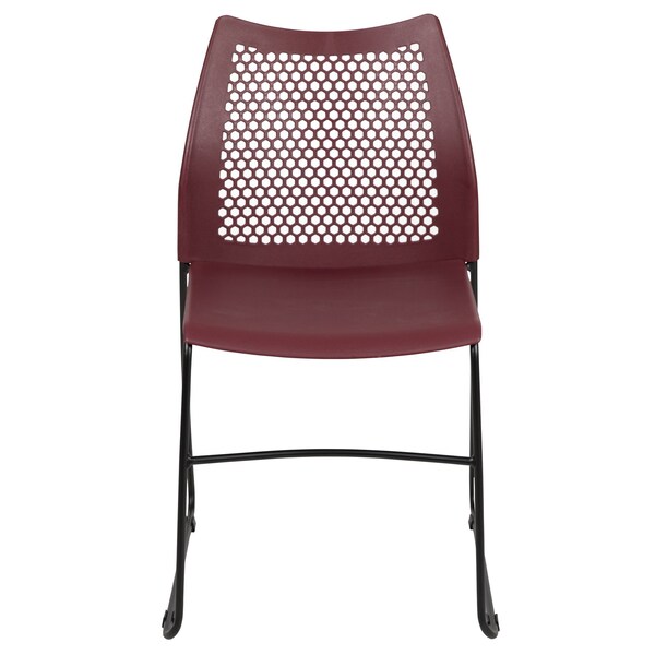 Flash Furniture Burgundy Plastic Stack Chair, PK5 - 5-RUT-498A-BY-GG