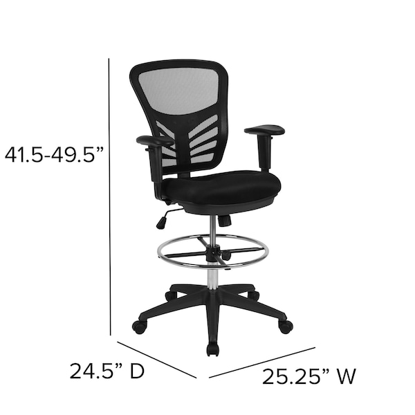 Flash Furniture Black Draft Chair, Black Frame - HL-0001-1CBLACK-GG