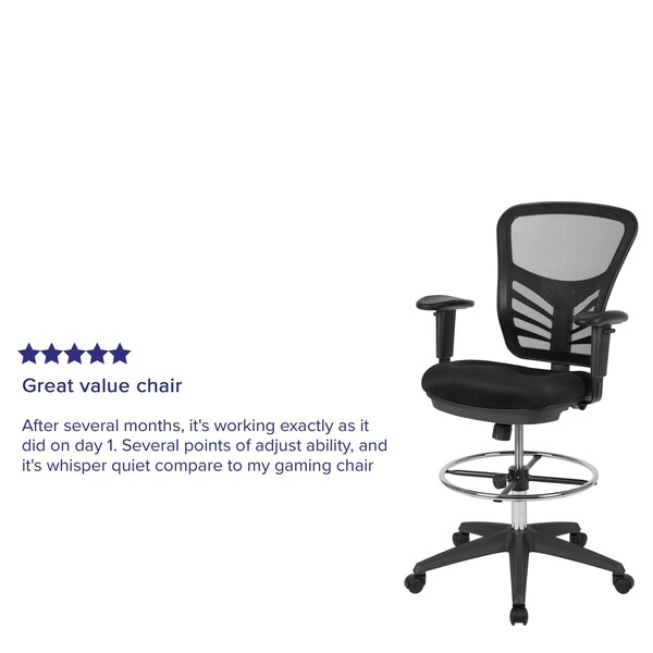 Flash Furniture Black Draft Chair, Black Frame - HL-0001-1CBLACK-GG