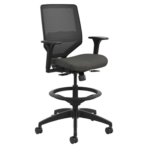 Hon Solve Series Mesh Back Task Stool, Up to 300 lb, 23 in. to 33 in. Seat Height, Ink/Black - SVSM1ALC10T