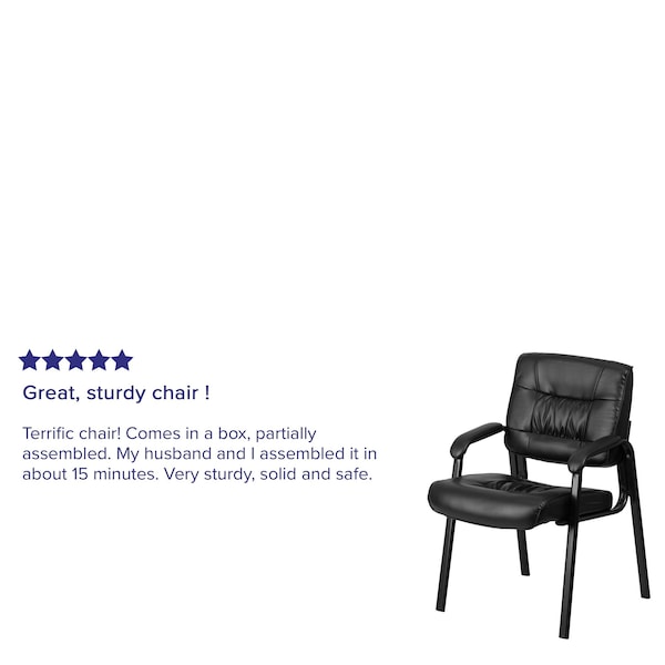 Flash Furniture Contemporary Side Reception Chair, Black Seat, Black Back, 23 1/4" W 26" L 36" H, Padded - BT-1404-GG