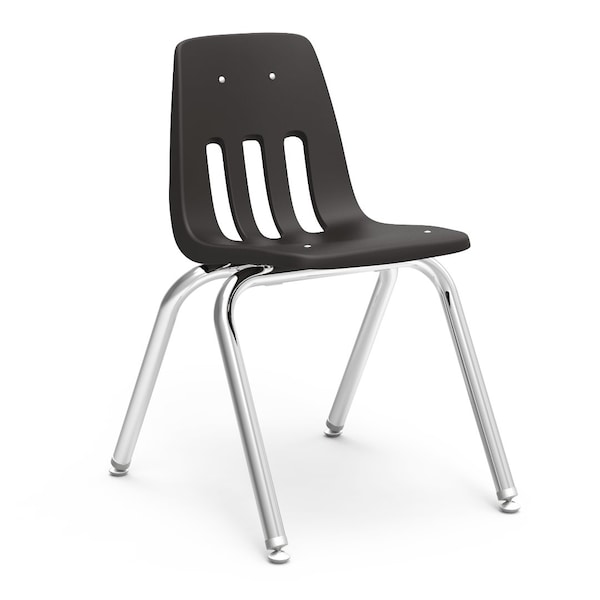 Virco 9000 Series 16" Classroom Chair, 2nd Grade - 4th Grade with Nylon Glides - Black Seat - 9016