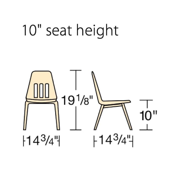 Virco 9000 Series 10" Classroom Chair, Preschool - Kindergarten with Nylon Glides - Navy Seat - 9010