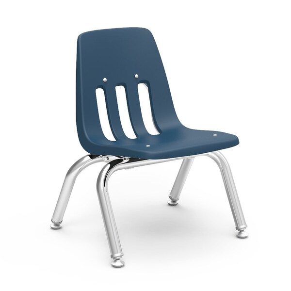 Virco 9000 Series 10" Classroom Chair, Preschool - Kindergarten with Nylon Glides - Navy Seat - 9010