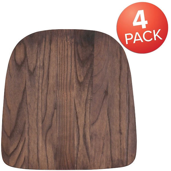 Flash Furniture Rustic Walnut Wood Seat for Colorful Metal Chairs - 4-CH-31230M1D-GG