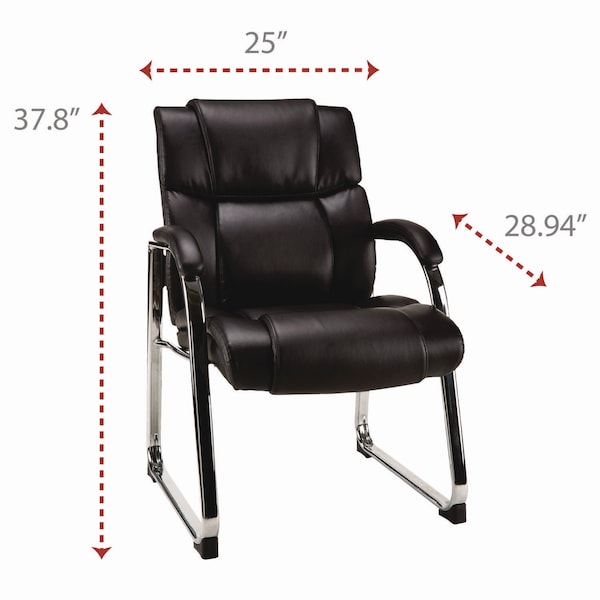 Alera Alera Hildred Series Guest Chair, 25 x 28.94 x 37.8, Black Seat/Back, Chrome Base - ALEHD4319