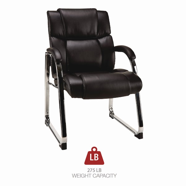 Alera Alera Hildred Series Guest Chair, 25 x 28.94 x 37.8, Black Seat/Back, Chrome Base - ALEHD4319