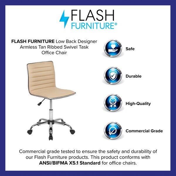 Flash Furniture Vinyl Office Chair, Tan - DS-512B-TAN-GG